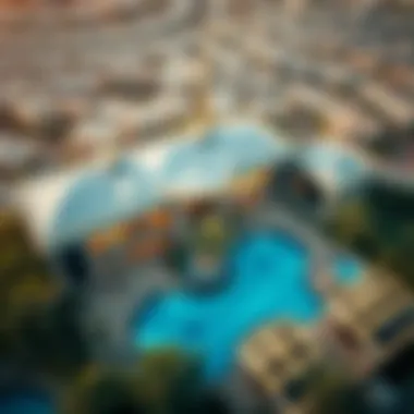 Aerial view of a luxurious property in Dubai