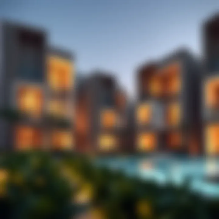 Modern Residential Design in Sahat Al-Shamkha Modern residential buildings in Sahat Al-Shamkha demonstrating innovative design