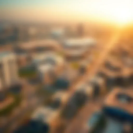 Aerial view of Shawamekh City showcasing its urban landscape
