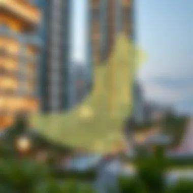 Map highlighting key areas for short-term rental investments in Dubai