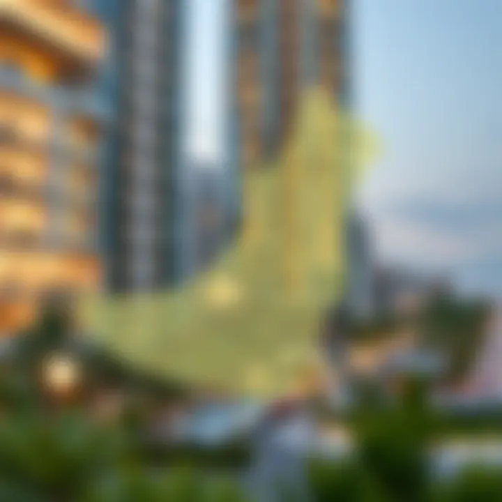 Map highlighting key areas for short-term rental investments in Dubai