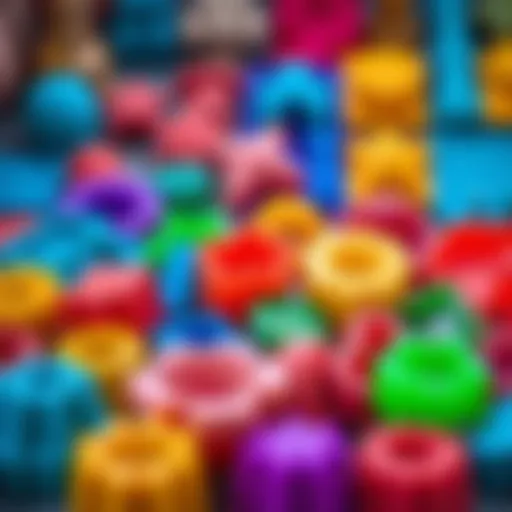 An array of colorful silicone molds showcasing various shapes