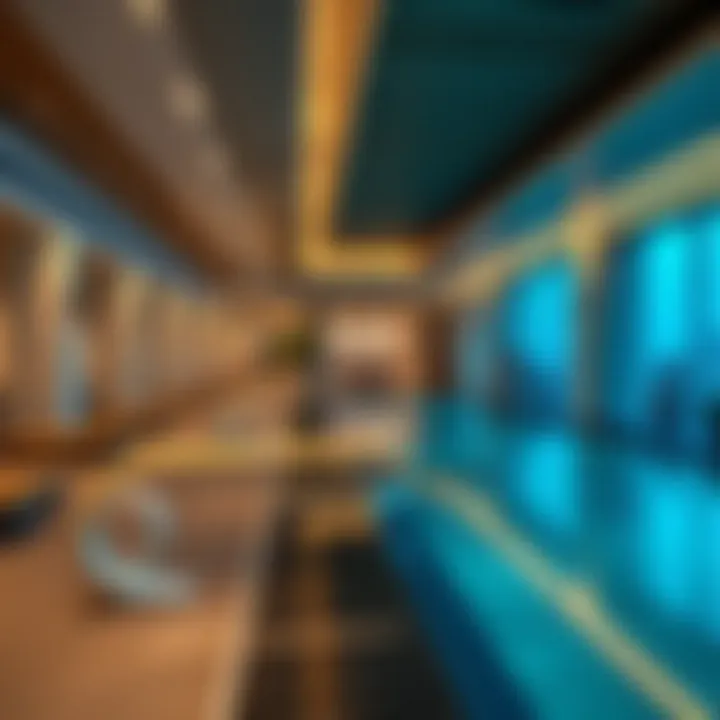 Amenities including a pool and fitness center in South Heights Tower B