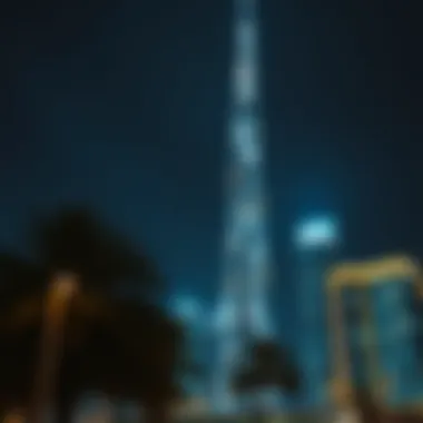 Sparkle Tower at Night Night view of Sparkle Tower illuminating the surrounding area