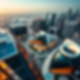 Aerial view of TEcom showcasing modern architecture