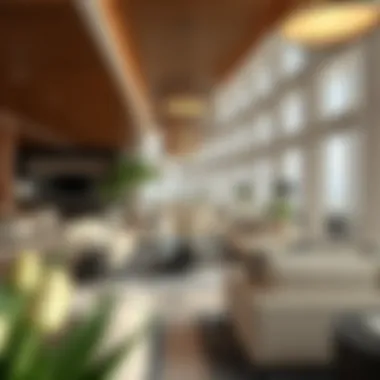 Elegant Lounge Area of the Beach Club An inviting beach club lounge area, featuring comfortable seating and elegant decor, perfect for relaxation and socializing.