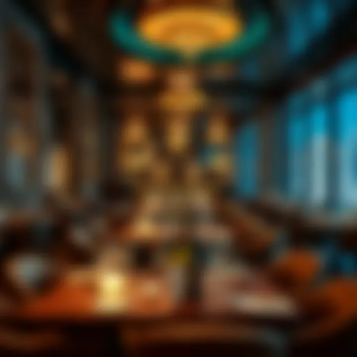 Luxurious ambiance at a high-end restaurant
