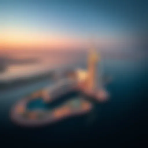 Aerial view of The Crescent Palm Jumeirah showcasing its luxurious design