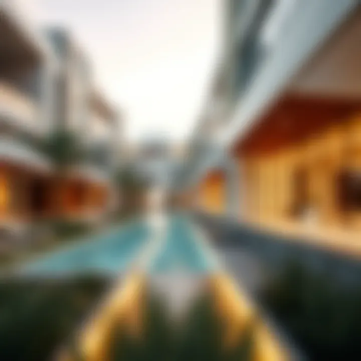 Modern architectural elements highlighting the innovative design of Tilal Al Ghaf