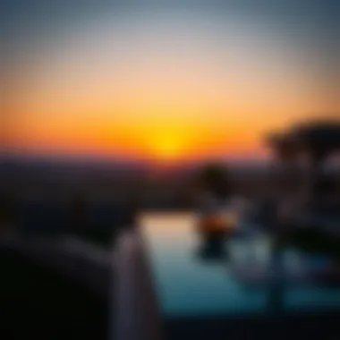 Sunset view over the serene landscape of Tilal Ghaf