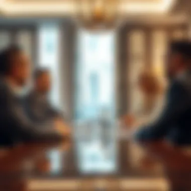 Strategic Trademark Discussions Business meeting discussing trademark strategies