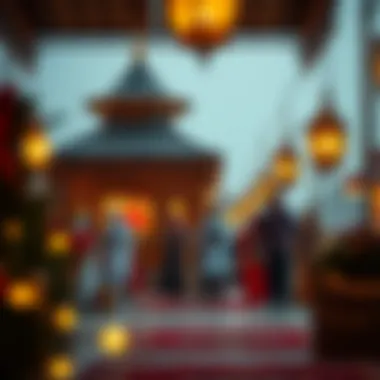 Artistic depiction of traditional UAE holiday customs