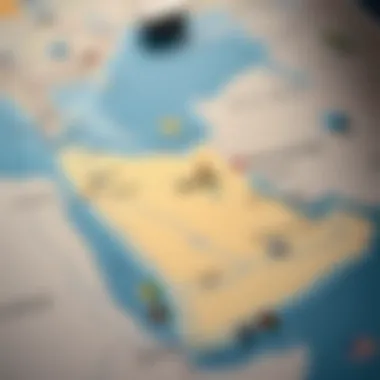 Map showcasing popular destinations for expatriates in the UAE