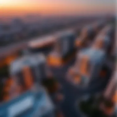 Aerial view of vibrant neighborhoods in Dubai