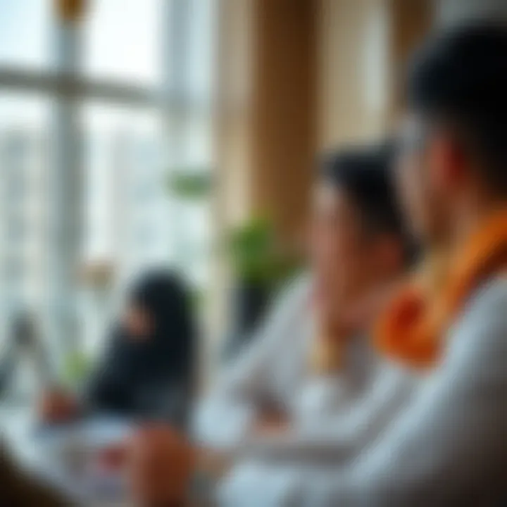 Real estate agent discussing property options with clients