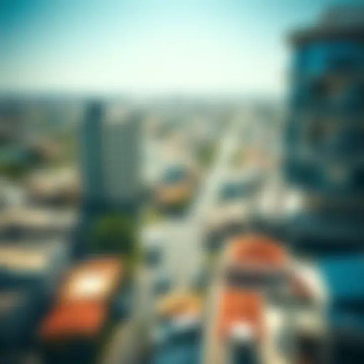 Aerial view of a bustling Dubai neighborhood