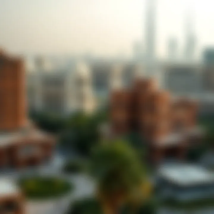 Dubai skyline with schools