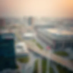 Aerial view of Dubai's free zone showcasing modern infrastructure