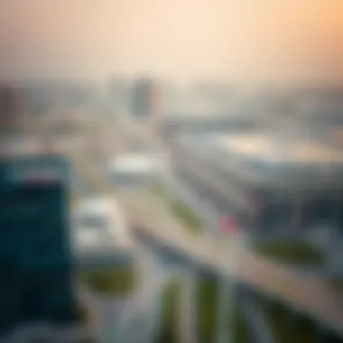 Modern Infrastructure in Dubai's Free Zones Aerial view of Dubai's free zone showcasing modern infrastructure