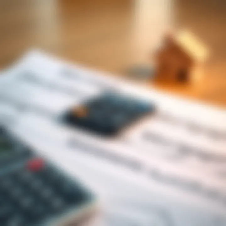 Mortgage Documents and Calculator A close-up of mortgage documents and a calculator