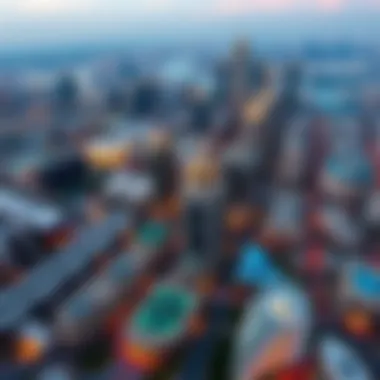 Aerial view of ند الحمر افنيوز showcasing its vibrant urban landscape