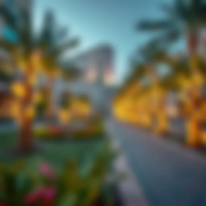 Community features of ند الحمر افنيوز highlighting parks and recreational areas