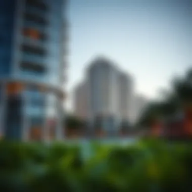 Modern residential buildings in ند الحمر افنيوز reflecting Dubai's architectural style