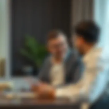 Landlord and tenant discussing rental terms