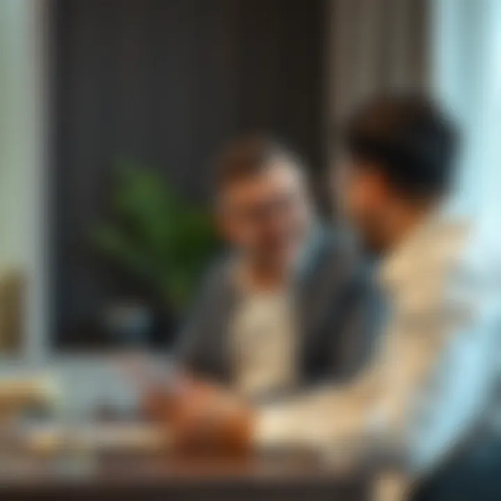 Landlord and tenant discussing rental terms