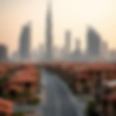 Dubai Skyline Featuring Rental Properties Dubai skyline with rental properties