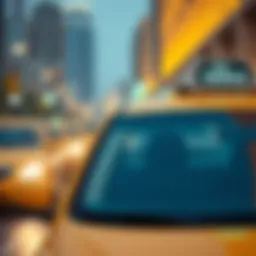 Taxi in Dubai ready for passengers