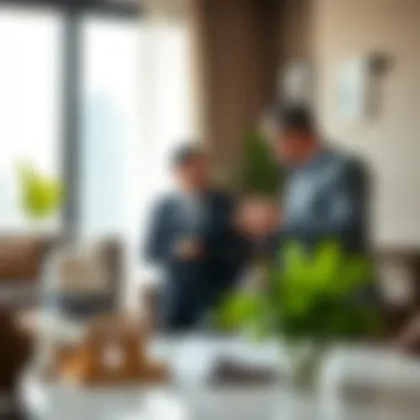 Landlord and Tenant Communication A landlord discussing eviction with a tenant