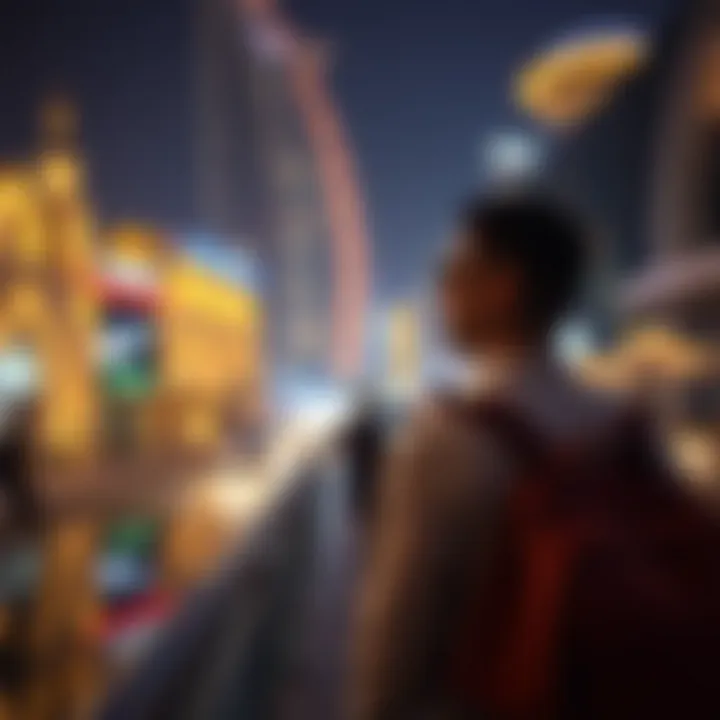 A traveler exploring Dubai's attractions