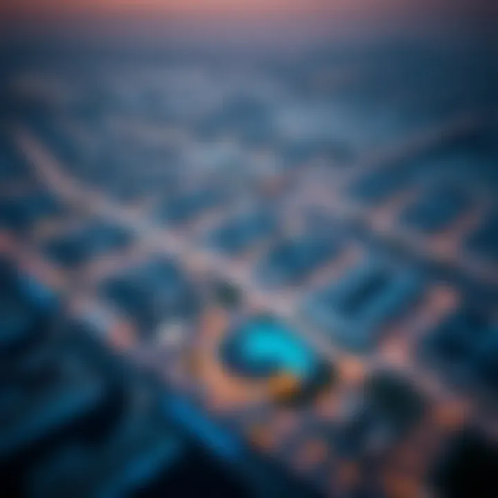 Aerial view of Al Qusais showcasing its urban layout and surrounding areas