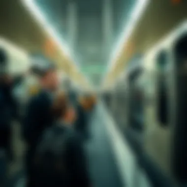 Urban Mobility through Dubai Metro Commuters using the Dubai Metro illustrating urban mobility