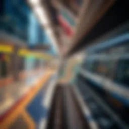 Dubai Metro map highlighting key routes