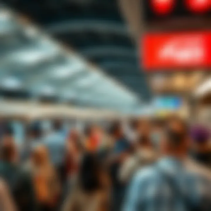 Crowd at a busy metro station