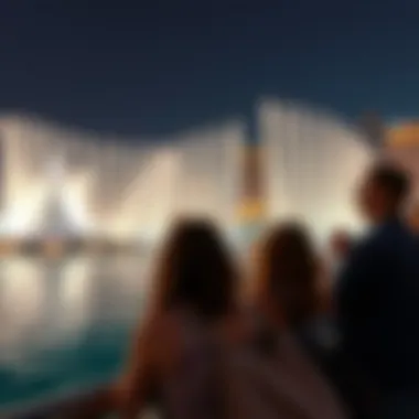 Spectators Captivated by the Fountain's Dance Viewers enjoying the fountain show