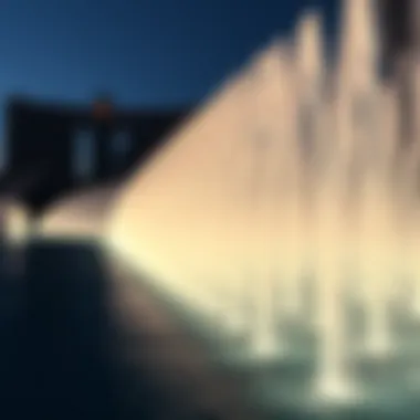 Intricate Water Patterns of the Dubai Fountain Close-up of the fountain's water jets