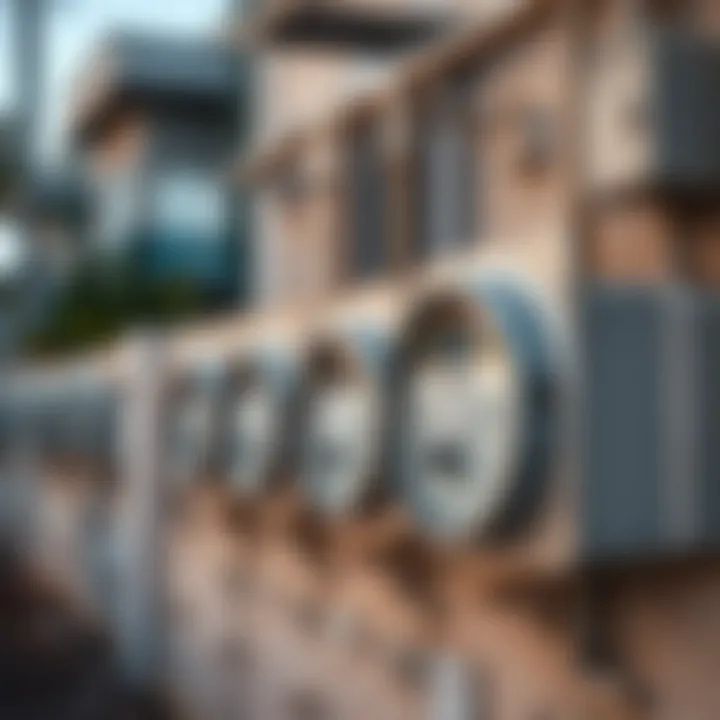 Utility Meters in Dubai Residential Area Residential area showcasing utility meters