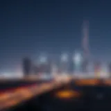 Dubai skyline with utility infrastructure