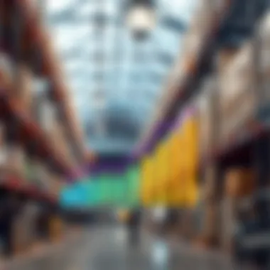 A vibrant graph illustrating customer feedback ratings for warehouse services