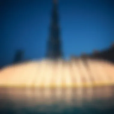 Spectacular Water Dance at Burj Khalifa Illuminated water dance at Burj Khalifa